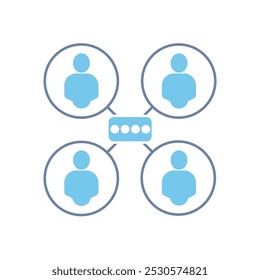 Icono de línea de concepto de comunidad. Ilustración de elemento simple. diseño de símbolo de esquema de concepto de comunidad.