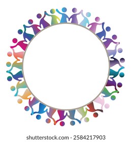 Community concept pictogram showing figures happy family, diversity equity inclusion concept vector illustration design background 