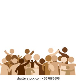 Community concept - pictogram showing figures happy family