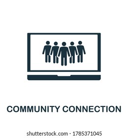 Community Connection icon. Creative element sign from community management collection. Monochrome Community Connection icon for templates, infographics and more.