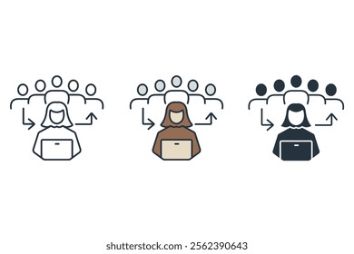 community connection icons  symbol vector elements for infographic web