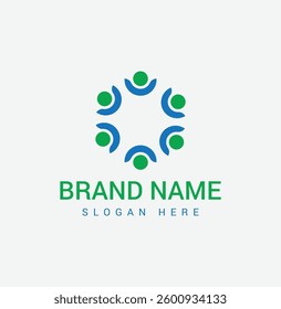 "Community Connection Logo – Abstract People Circle Design"
