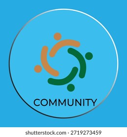 Ícone do logotipo de comunidade e conexão com figuras de pessoas abstratas em um círculo