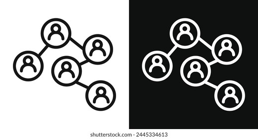 Community Connection and Social Network Icon Set. Global Networking and Interaction Symbols.