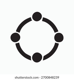 Icono de Vector de conexión comunitaria de fondo blanco