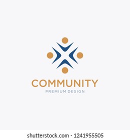 Community, Crowd, Group, Forum, Social, People, Creative. Vector Logo Template, Community Logo Template Design Vector,  Community Logo Icon Elements Template.