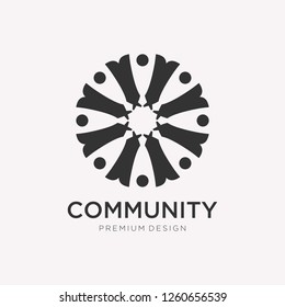 Community, crowd, group, forum, social, people, creative. Vector logo template, Community Logo Template Design Vector,  Community Logo Icon Elements Template.
