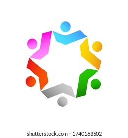 Plantilla vectorial de inspiración para el diseño comunitario, relación social e icono, concepto del logotipo del cuidado de la adopción, símbolo del icono