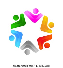 Plantilla vectorial de inspiración para el diseño comunitario, relación social e icono, concepto del logotipo del cuidado de la adopción, símbolo del icono