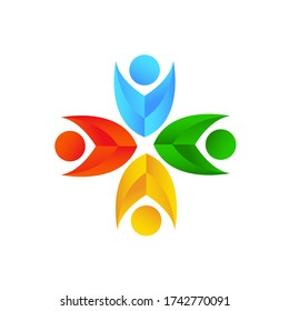 Community design inspiration vector template, Social relationship  and icon, Adoption care logo concept, Icon symbol
