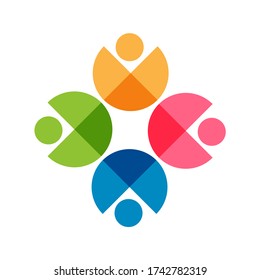 Plantilla vectorial de inspiración para el diseño comunitario, relación social e icono, concepto del logotipo del cuidado de la adopción, símbolo del icono