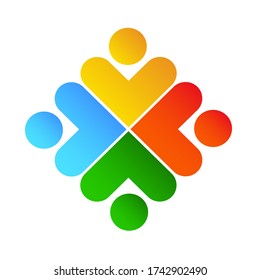 Community design inspiration vector template, Social relationship  and icon, Adoption care logo concept, Icon symbol