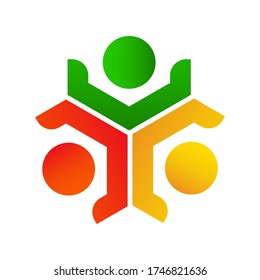 Plantilla vectorial de inspiración para el diseño comunitario, relación social e icono, concepto del logotipo del cuidado de la adopción, símbolo del icono
