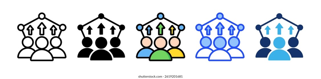 Community Development Icon Collection With Multiple Styles