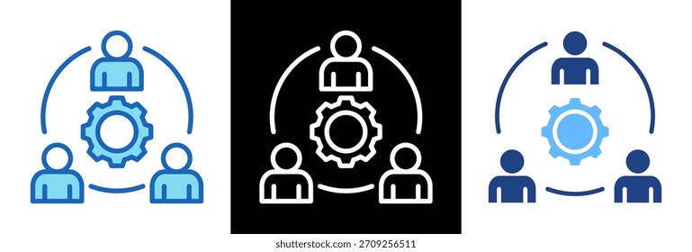 Ilustração do vetor de cor da linha do ícone de desenvolvimento da comunidade