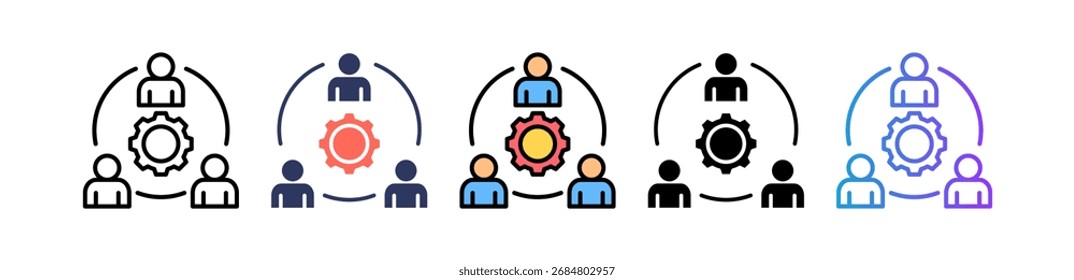 Community Development Icon Multiple Vector Illustration