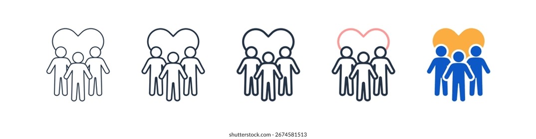 Community different style icons set vector illustration.