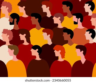 community diverse cultural side view people standing together