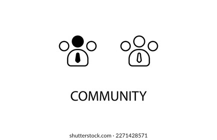 Community double icon design stoke illustration