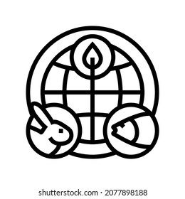 community ecology line icon vector. community ecology sign. isolated contour symbol black illustration