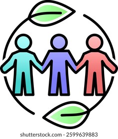 Community Education Ecology Icon. Save nature logo.