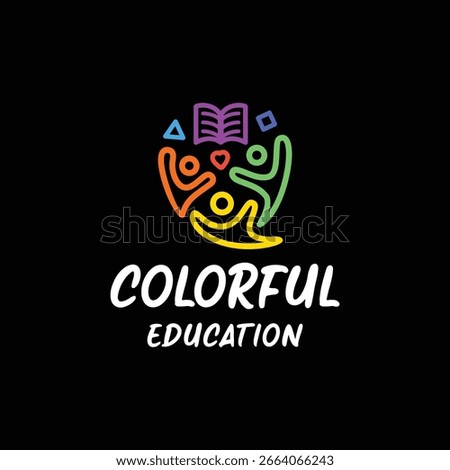 Community Education Vector Design Logo Colorful togetherness study Company logotype