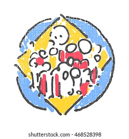 Community emblem. Textured stamp. Vector illustration