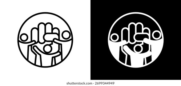 Ilustração de vetor multiestilo do ícone de empoderamento da comunidade