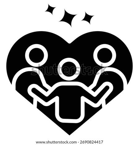 community engagement web icon in bold style