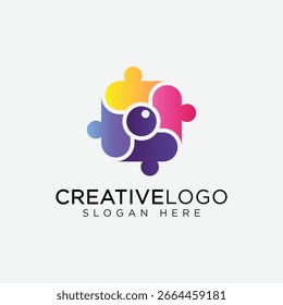 ícone de logotipo de olho comunitário design conceito de vetor	
