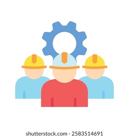 Community flat color icon, mini, small illustration. use for modern concept, print, UI, UX kit, web and app development. Vector EPS 10, related to industrial, business, finance, investment.