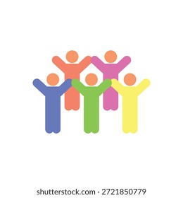 Icono plano comunitario que representa la conexión de las personas, el trabajo en equipo y los grupos sociales. Diseño plano limpio ideal para plataformas comunitarias, redes sociales, proyectos sin fines de lucro, Sitios web, App, paneles y diseños de interfaz de usuario modernos.