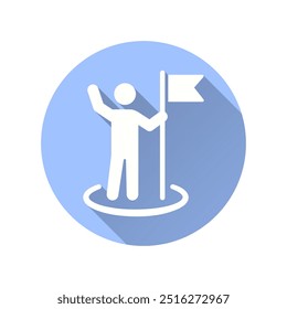 Ícone plano da comunidade. Ilustração simples com sombra longa para design gráfico e da Web.