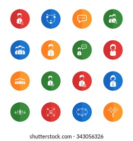Community  flat icons for media