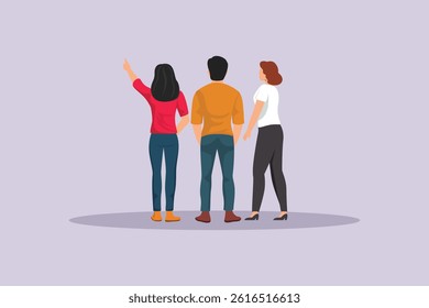 Community Focused Concept. Colored flat vector illustration isolated
