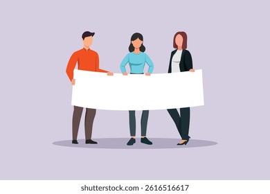 Community Focused Concept. Colored flat vector illustration isolated