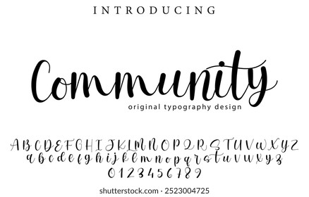 Community Font Stylish brush painted an uppercase vector letters, alphabet, typeface