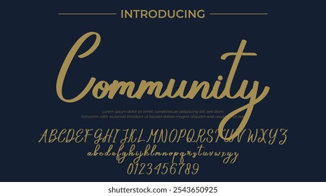 Community Font Stylish brush painted an uppercase vector letters, alphabet, typeface