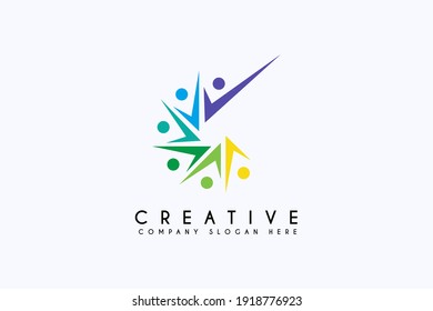 Community Foundation logo design vector illustration. Foundation icon. Usable for Business and charity Logos, Isolated on white background