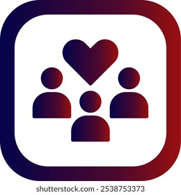 Community Glyph Gradient Round Corner Vector Icon Design
