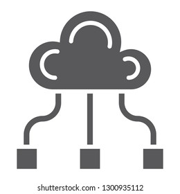 Community glyph icon, game and team, cloud sign, vector graphics, a solid pattern on a white background, eps 10.
