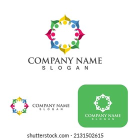 Logotipo de grupo comunitario, red e icono social vector