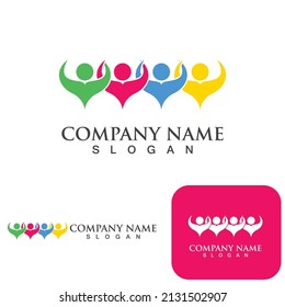Logotipo de grupo comunitario, red e icono social vector