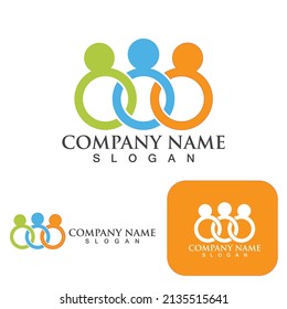 Community group logo, network and social icon vector