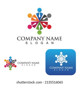 Community group logo, network and social icon vector