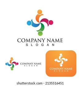 Community group logo, network and social icon vector