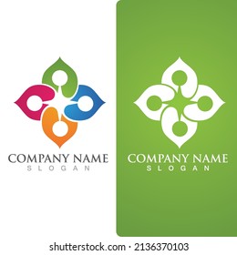 Gemeinschaftsgruppe Logo, Netzwerk und Sozialsymbol, Vektorgrafik