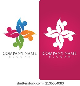 Community group logo, network and social icon vector