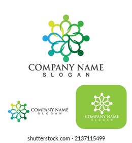 Community group logo, network and social icon vector