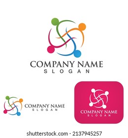 Community group logo, network and social icon vector